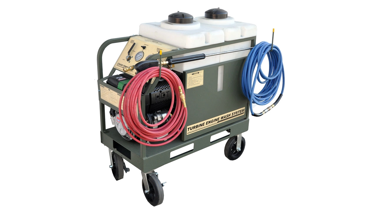 Turbine engine wash system